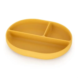 PETITE&MARS Silikonowy talerzyk z przegródkami owalny Take&Match Intense Ochre 6m+