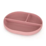 PETITE&MARS Silikonowy talerzyk z przegródkami owalny Take&Match Dusty Rose 6m+