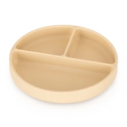 PETITE&MARS Silikonowy talerzyk z przegródkami okrągły Take&Match Desert Sand 6m+