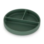 PETITE&MARS Silikonowy talerzyk z przegródkami okrągły Take&Match Misty Green 6m+