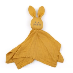 PETITE&MARS Bambusowa muślinowa przytulanka Hugo Intense Ochre 0m+