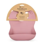 PETITE&MARS Silikonowy śliniak Take&Match Dusty Rose 6m+