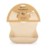 PETITE&MARS Silikonowy śliniak Take&Match Desert Sand 6m+