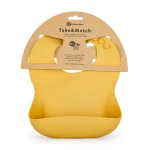 PETITE&MARS Silikonowy śliniak Take&Match Intense Ochre 6m+