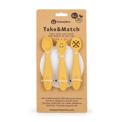 PETITE&MARS Zestaw silikonowych łyżeczek do nauki jedzenia 3 szt. Take&Match Intense Ochre 6m+