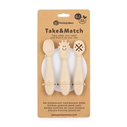 PETITE&MARS Zestaw silikonowych łyżeczek do nauki jedzenia 3 szt. Take&Match Desert Sand 6m+
