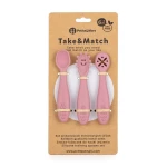 PETITE&MARS Zestaw silikonowych łyżeczek do nauki jedzenia 3 szt. Take&Match Dusty Rose 6m+
