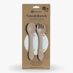 PETITE&MARS Silikonowe sztućce TAKE&MATCH Desert Sand 6m+