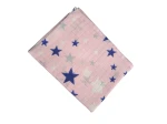 Pieluszka tetrowa 60x80 gwiazdki na różu
