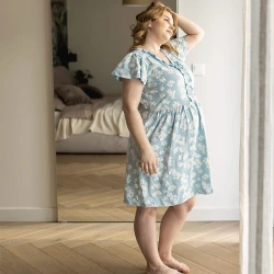 EEVI Koszula do karmienia Linda stokrotki niebieskie