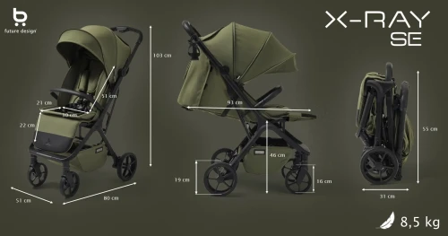 future-design-wózek-spacerowy-x-ray-se-silk-olive-wymiary