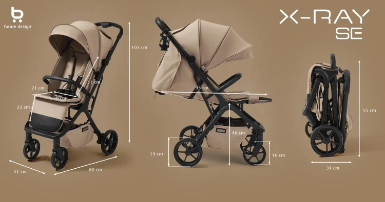 future-design-wózek-spacerowy-x-ray-se-almond-cream-wymiary