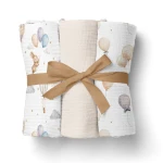 Bocioland Pieluszki muślinowe 3-pak beżowe