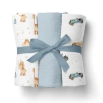 Bocioland Pieluszki muślinowe 3-pak niebieskie