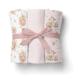 Bocioland Pieluszki muślinowe 3-pak różowe