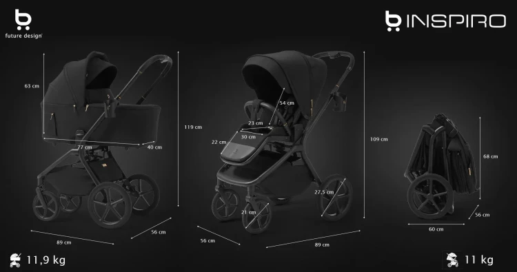 Inspiro-future-design-wózek-dziecięcy-2w1-pure-black-wymiary.webp