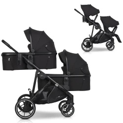 EasyGo Duoflex Ebony Black 2 x gondola 2 x siedzisko dla bliźniąt  